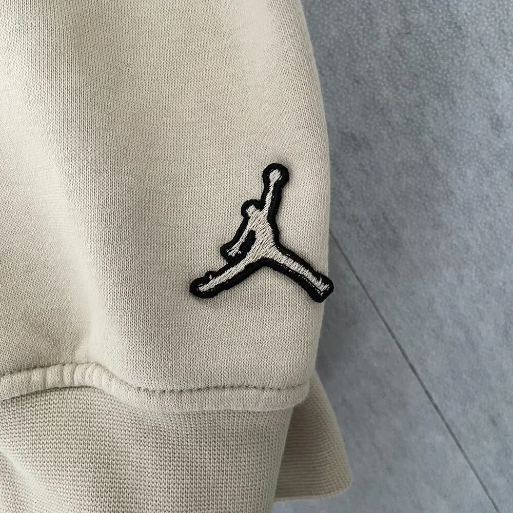Nike Jordan Sweater Adult Medium Brown Crew Neck Plaid Spell Out Pullover Mens M